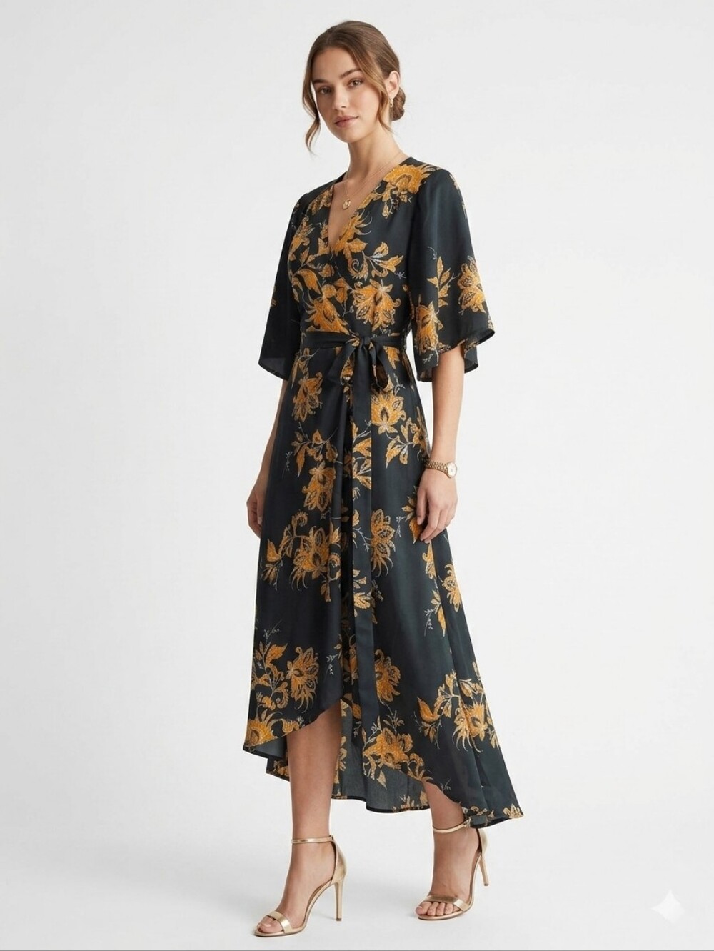 NEW Floral Maxi Wrap Dress Size S/M/L
